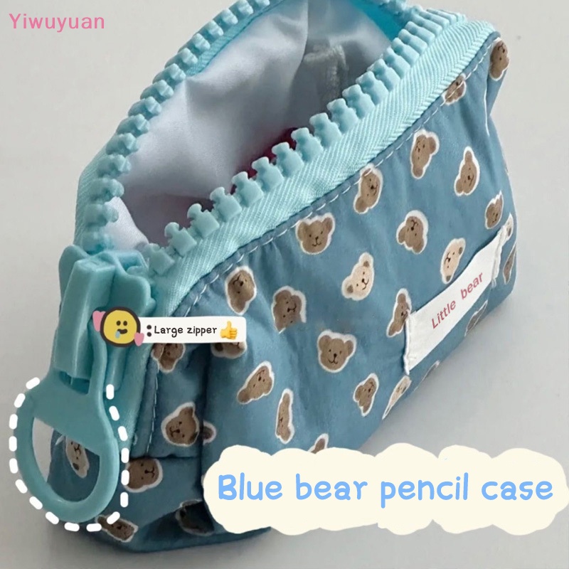 1 Hộp Đựng Bút Chì Màu Xanh Dương In Hình Gấu Nhỏ Hiện Đại Tối Giản Thời Trang Mịn Màng Dày Dặn Màu Xanh Dương Mới