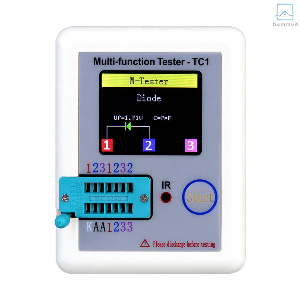 Màn hình đầy màu sắc transistor tester multi-function tft backlight didoe triode điện dung điện trở detector điện cảm mosfet npn pnp triac mos máy dò hiệu chuẩn tự động #hom