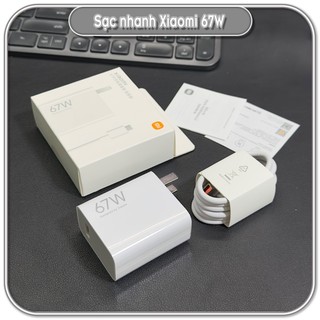 Bộ sạc siêu nhanh xiaomi mi turbo charge 67w mdy-12-ef kèm cáp type-c 6a - hàng nhập khẩu