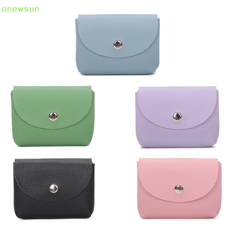Onewsun leather mini envelope change bag khóa đơn giản bò phụ nữ ví tiền xu túi đựng thẻ dung lượng lớn mới