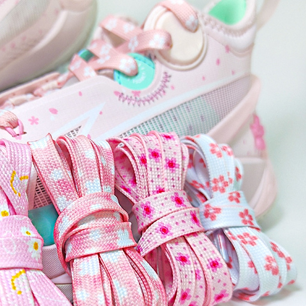 1 Cặp Dây Giày In Hình Hoa Anh Đào Nhiều Kiểu Dáng Thời Trang Dành Cho Nữ