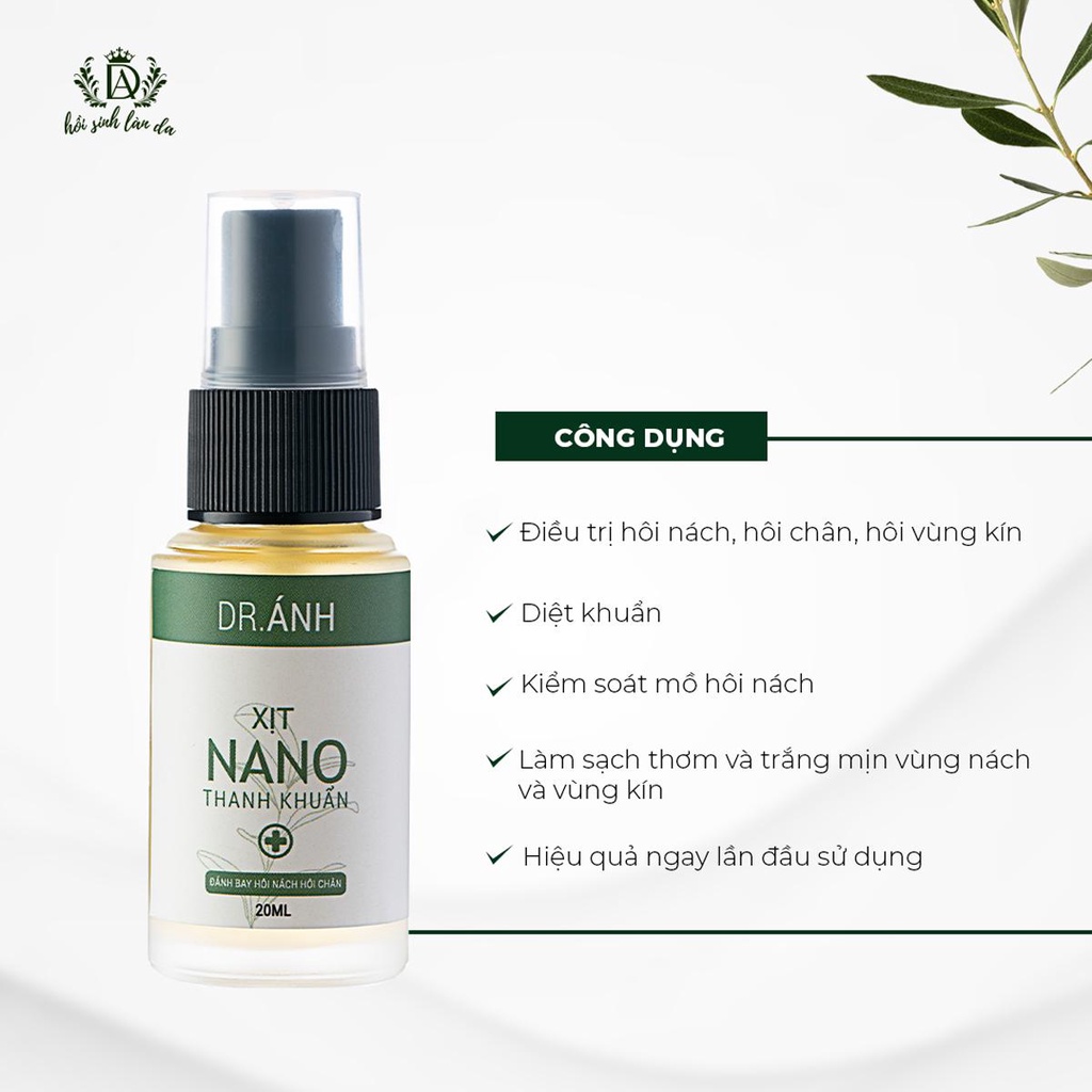 Combo 5 chai Xịt Nano Thanh Khuẩn Dr. Ánh khử mùi hôi vùng kín