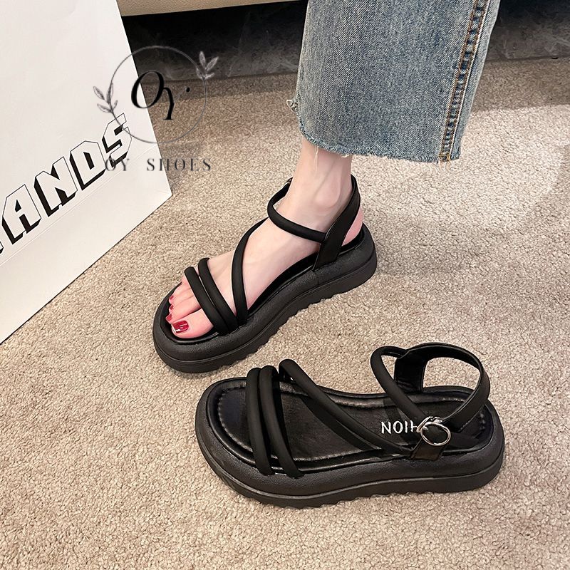 Giày Sandal Đế Dày Chống Trượt Phong Cách Pháp Thời Trang Mùa Hè 2023 Mới Cho Nữ