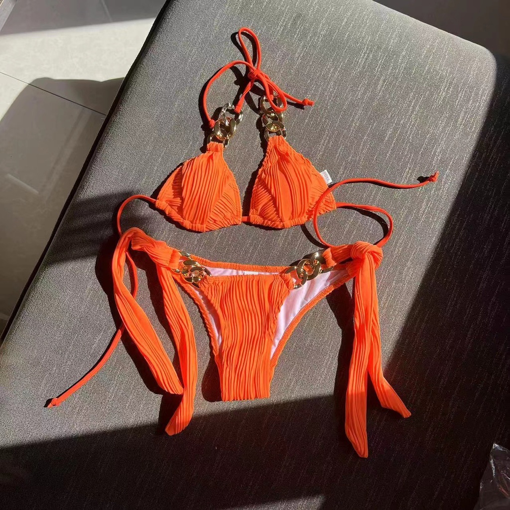 Bikini Dây Xích Kim Loại GợN SóNg