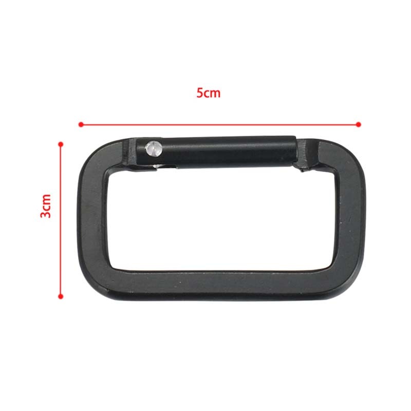 Móc Khóa Carabiner  Không Gỉ Nhanh Chóng  Móc Khóa Treo Ba Lô Đa Năng Hình Vuông Màu Đen Dùng Khi Đi Cắm Trại