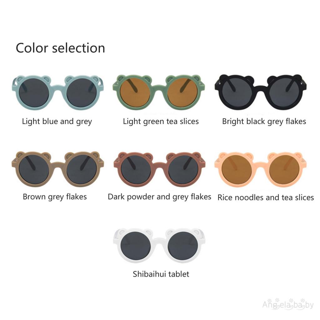 Kính Mát Gọng Tròn Màu Trắng / Đen / Xanh Dương / Nâu / Mơ / Cà Phê Cho Bé