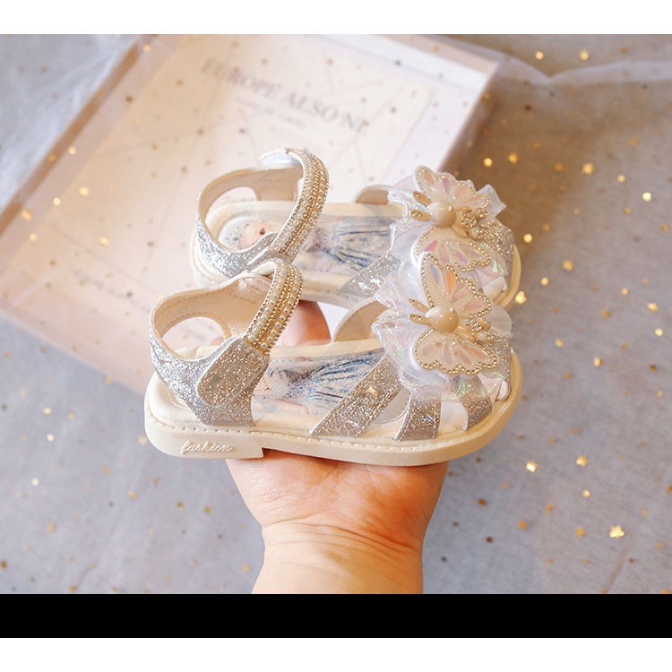 Xăng đan Công Chúa Mary Jane Đính Đá Lấp Lánh Thời Trang Mùa Hè 2023 Cho Bé Gái