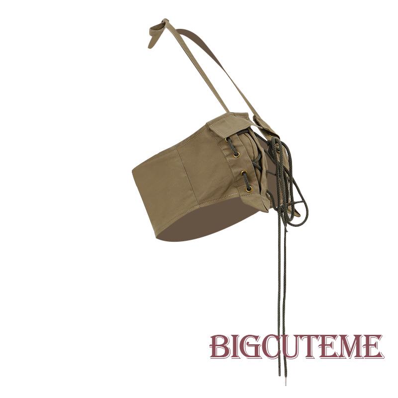 Áo Hai Dây Mùa Hè Buộc Dây Hở Lưng Cổ Điển Cho Nữ