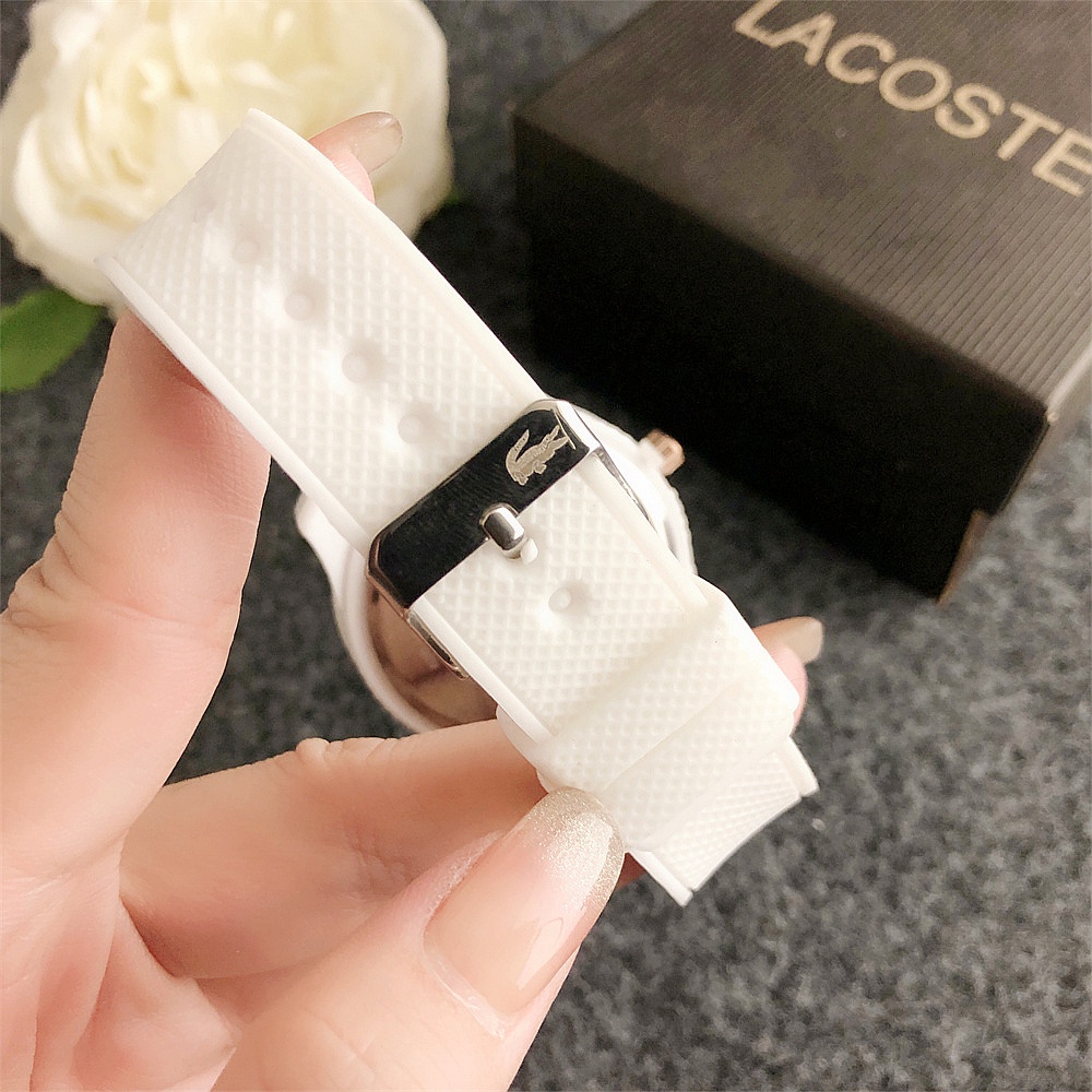 Đồng Hồ Đeo Tay lacoste Unisex Mặt Tròn Dây Cao Su Thời Trang