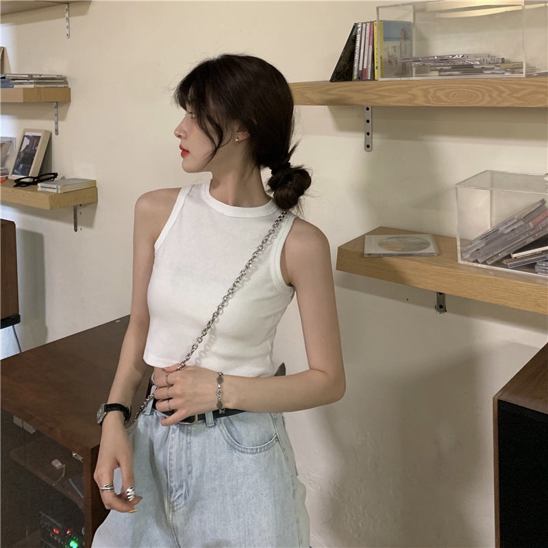 IELGY   Áo Sát Nách Thể Thao Phong Cách Pháp Thời Trang Cho Nữ