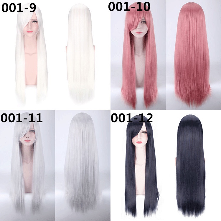 Tóc Giả Thẳng Dài 80cm Nhiều Màu Sắc Phong Cách Âu Mỹ Cho Nam Và Nữ