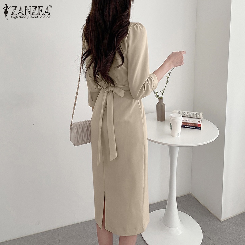 Zanzea Đầm Nữ Tay 3 / 4 Có Khóa Kéo Thời Trang