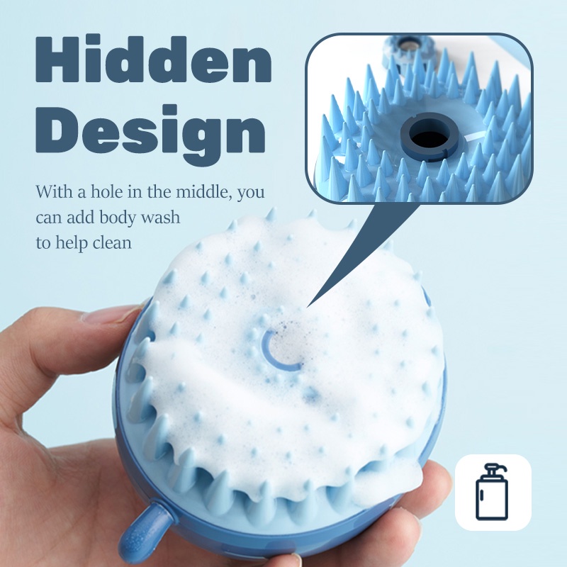 HamshMoc Lược Silicone Mềm Chải Lông Tắm Massage Cho Chó Mèo