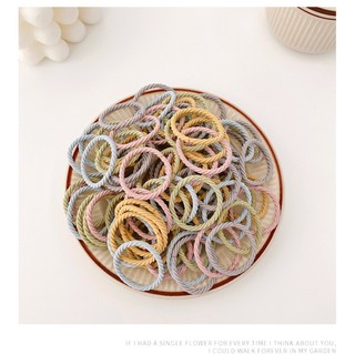 Set 100 Dây Thun Cột Tóc Nhiều Màu