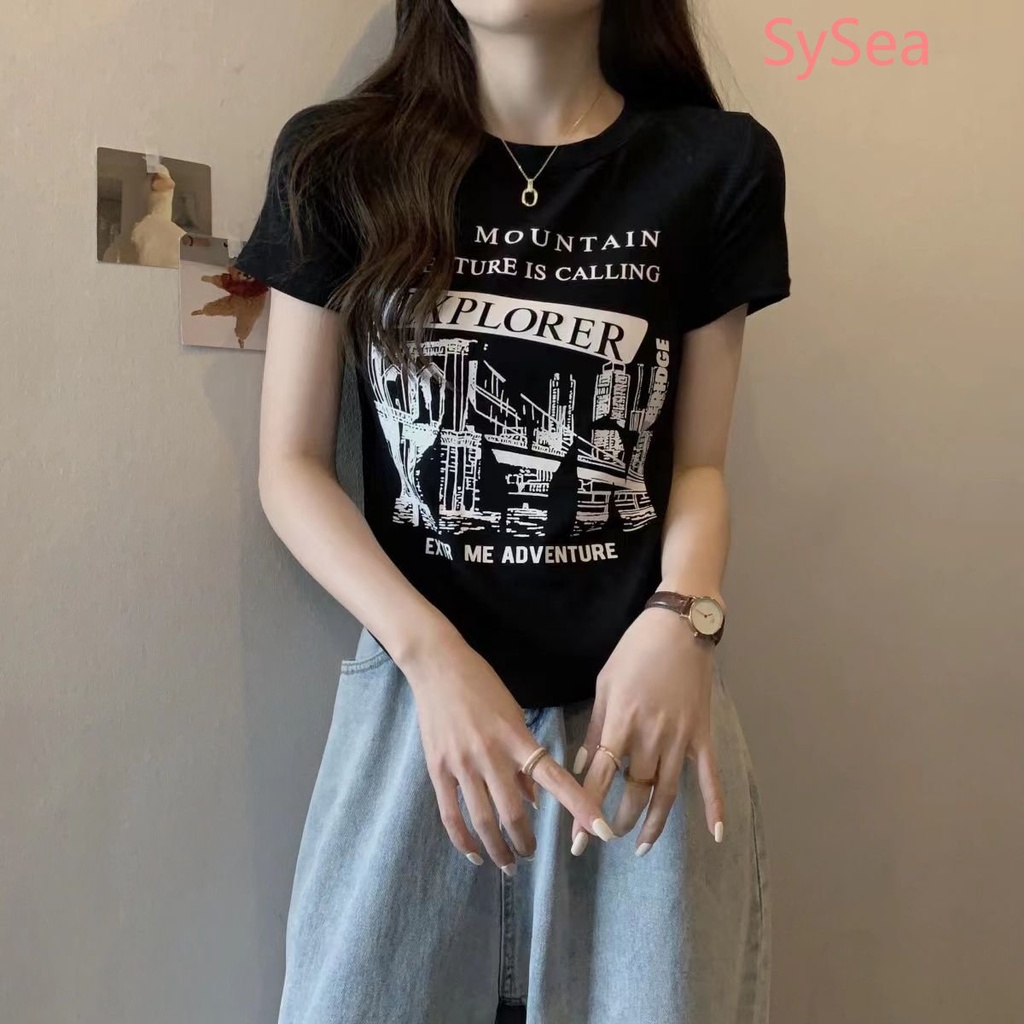 Áo Sơ Mi Ngắn In Họa Tiết Phong Cách Mỹ Cổ Điển Thời Trang Mùa Hè Dành Cho Nữ