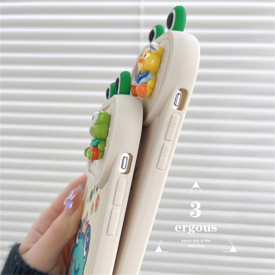 Ốp Điện Thoại TPU Mềm Hình Thú Hoạt Hình 3D Xinh Xắn Cho IPhone 14 13 12 11 Pro Max