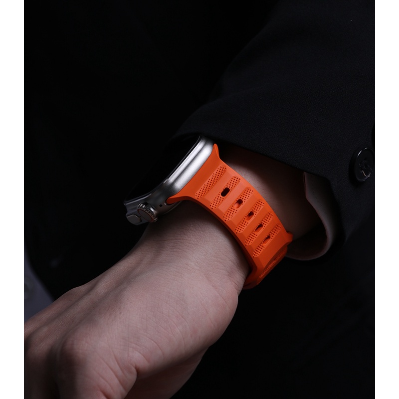 Dây Đeo Cao Su Silicon Mềm 49mm 45mm 44mm 41mm Cho iWatch series 8 ultra 7 6 se 5