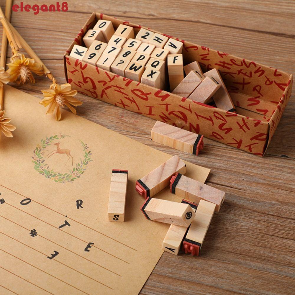 Bộ Con Dấu In Chữ Và Số Phong Cách Retro Trang Trí Sổ Tay Nhật Ký