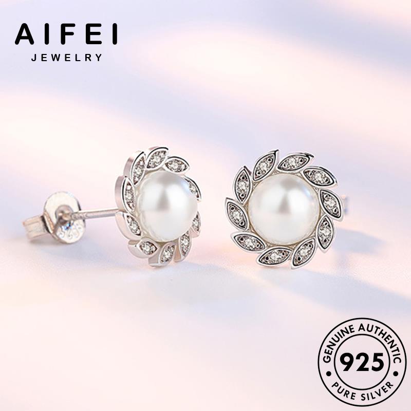 AIFEI JEWELRY tai nữ lá quốc tròn kiện 925 ngọc khuyên Thời vành tua trang sức tạo bạc thời xỏ nguyên thật phụ bản sáng hàn bông trai E104