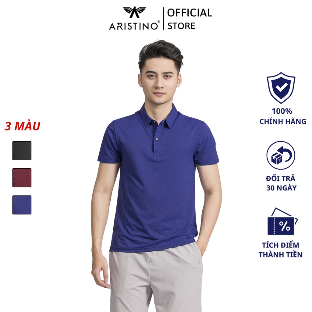 Áo thun nam ngắn tay có cổ ARISTINO mềm mượt, mát lạnh, cotton mềm mại, thoáng khí - APS022S9