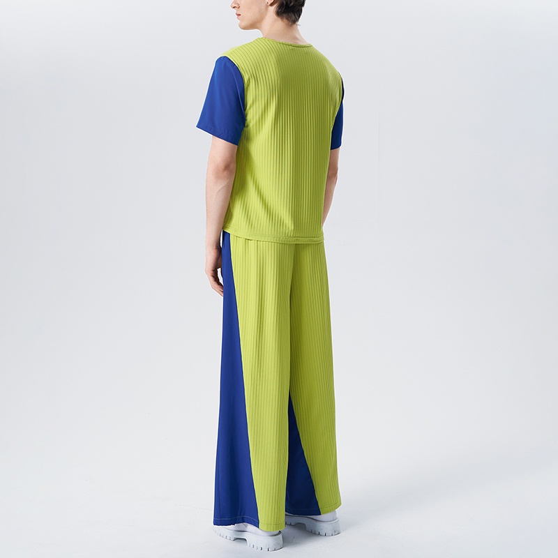 INCERUN Set Áo Tay Ngắn + Quần Ống Rộng Kiểu Dáng Đơn Giản Năng Động Thời Trang