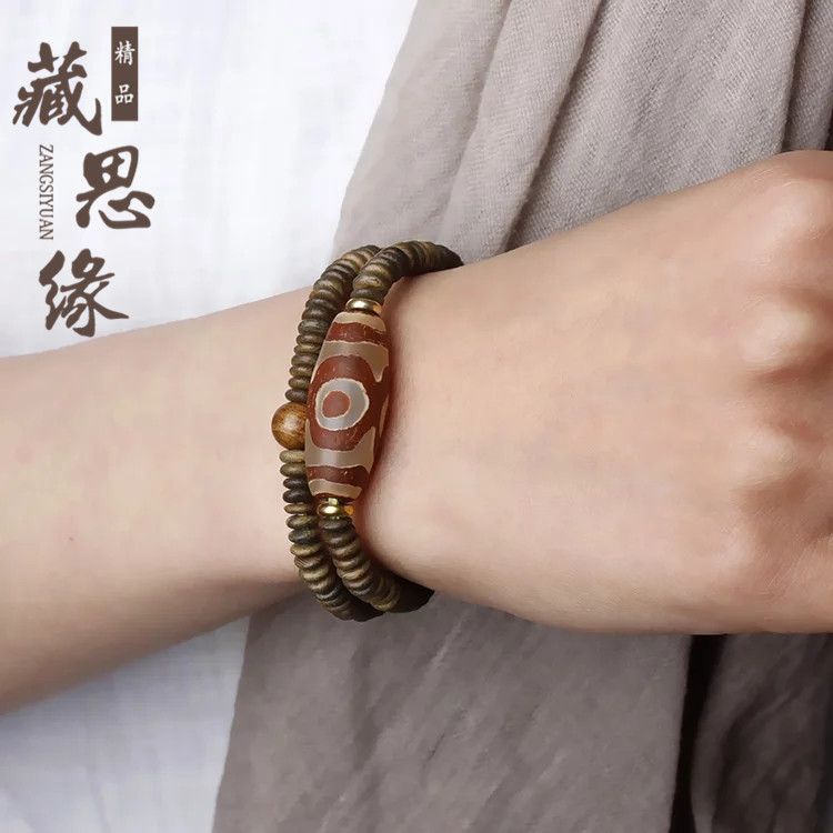 Vòng Tay Chuỗi Hạt Đá Mã Não Tự Nhiên 108 Hạt Phong Cách Dân Tộc Cổ Điển Cho Cặp Đôi100420Dd DD