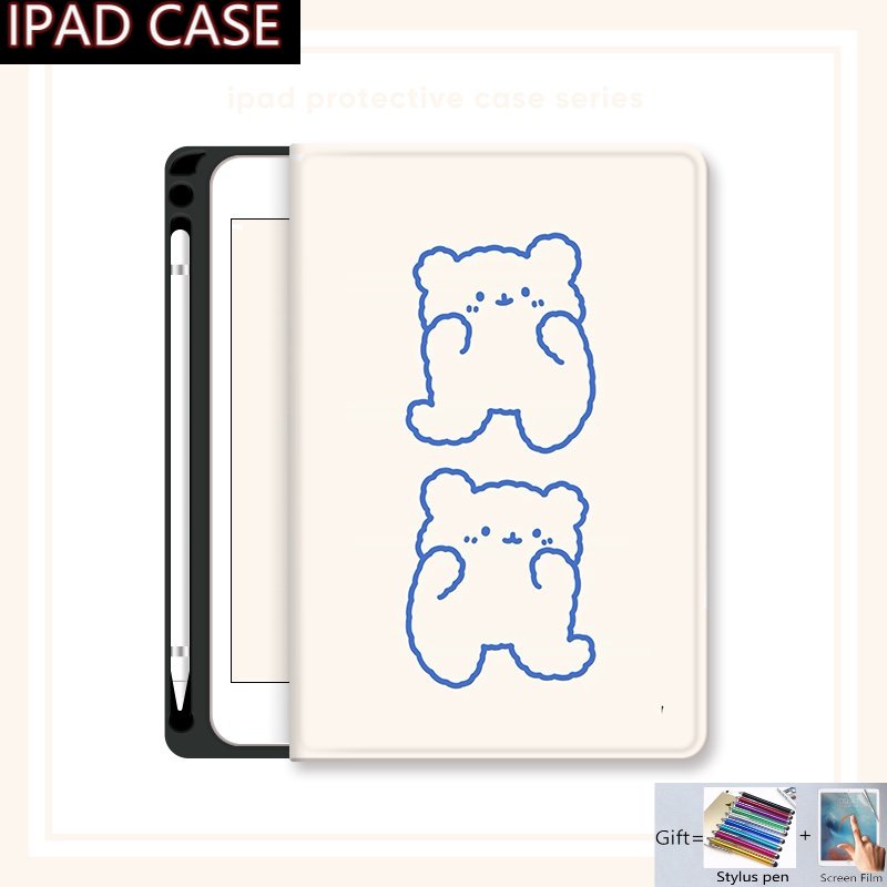Bao Da Máy Tính Bảng Họa Tiết Hoạt Hình Ipad 7th 8th 9th 10th Gen / Ipad Pro 12.9 11 2020 10.5 9.7 10.2 10.9 Mini 1 2 3 4 5 6 Air 1st 2nd 3rd 4th 5th Gen Vỏ Bọc Hộp Sạc Tai Nghe Airpods Thiết Kế Độc Đáo Tiện Dụng