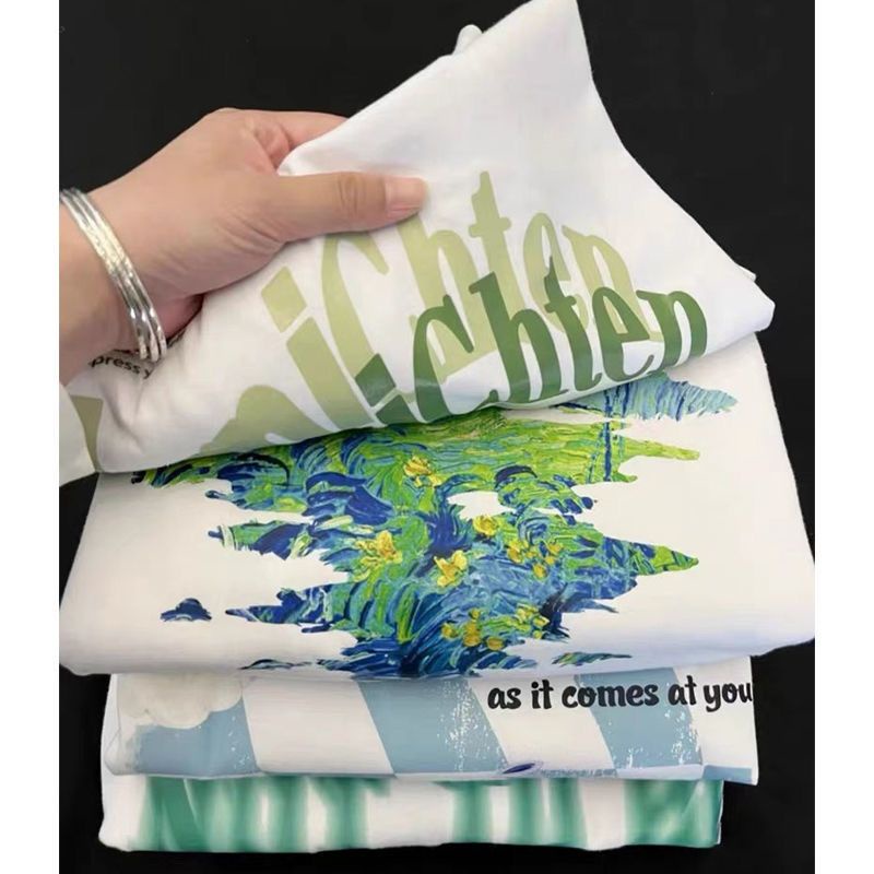 Áo Thun 100% Cotton Tay Ngắn Dáng Rộng Phong Cách Hàn Quốc Thời Trang Mới Cho Nữ