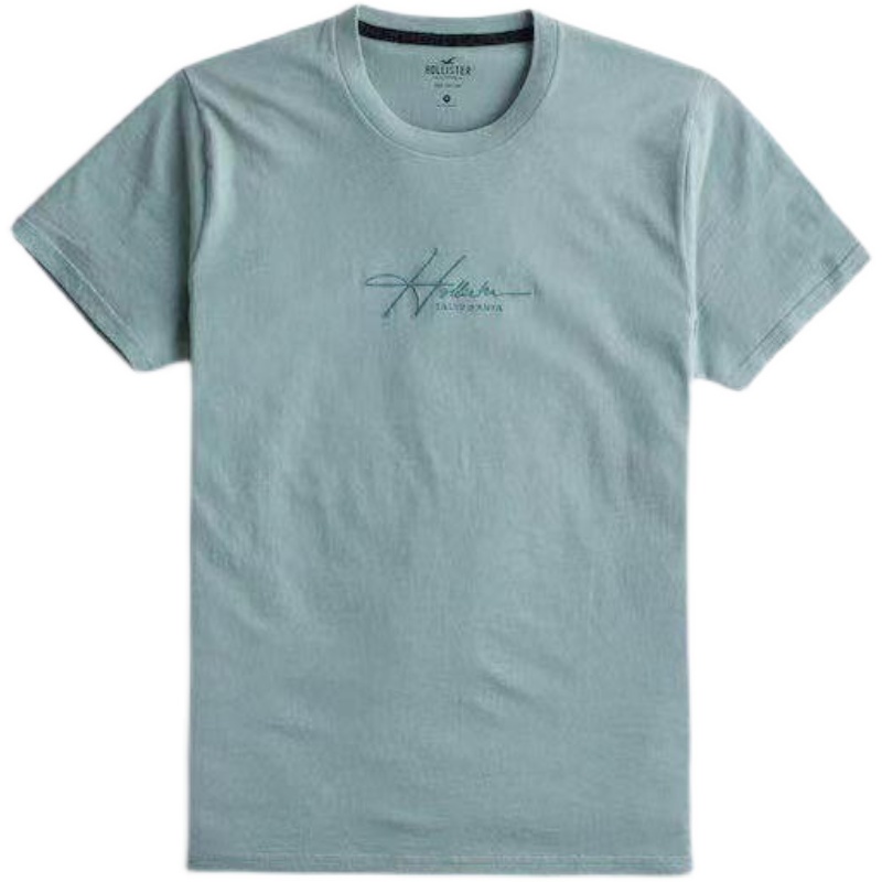 Áo Thun cotton Ngắn Tay In Hình Hollister Mỹ Cá Tính Cho Nam