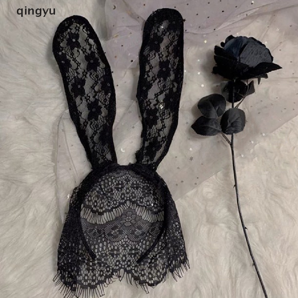 Mặt Nạ Ren Màu Đen Hình Tai Thỏ Gợi Cảm Cho Nữ