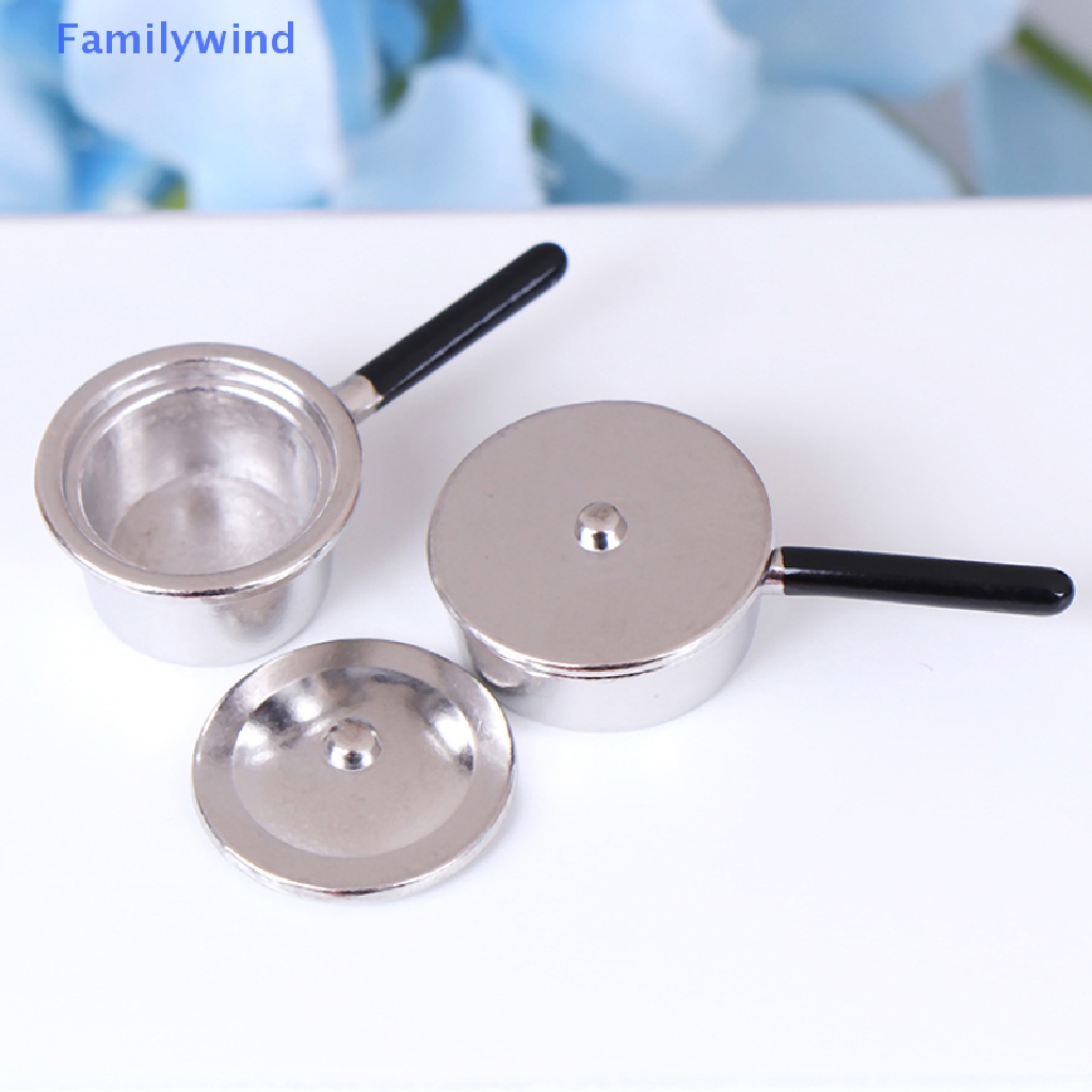 Set 4 Mô Hình Nồi Kim Loại Mini 1: 12 Dùng Để Trang Trí Nhà Búp Bê