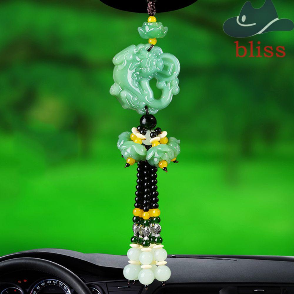 Bùa Hộ Mệnh Bằng Đá Obsidian Tự Nhiên Màu Xanh Lá Thời Trang Trang Trí Xe Hơi / Phòng Khách