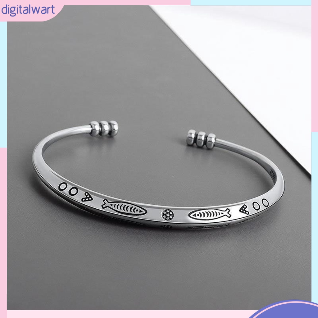 Vòng Đeo Tay Dạng Hở Màu Bạc Phong Cách Boho Màu Sắc Tùy Chỉnh Thời Trang Cho Nam [DIL]