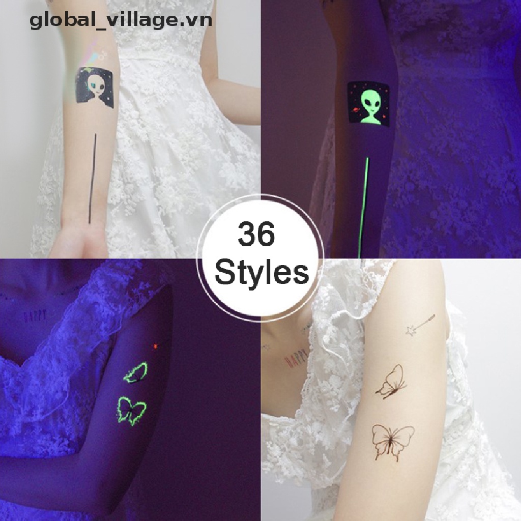 Hình Xăm Dán Tạm Thời Chống Nước Phát Quang Độc Đáo