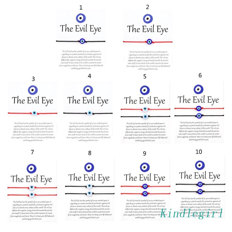 Vòng Tay Dây Bện Màu Đỏ Và Đen Phong Cách Âu Mỹ KING for Evil Eye