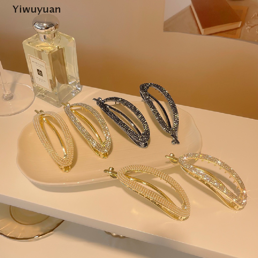&lt; Yiwuyuan &gt; Kẹp Tóc Mỏ Vịt Đính Ngọc Trai Giả Bằng Kim Loại Thời Trang Thanh Lịch Đơn Giản Dành Cho Nữ