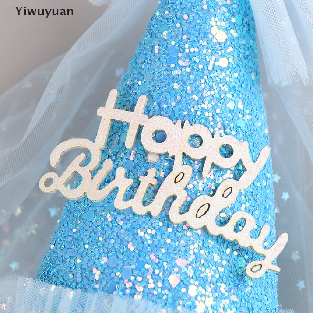 < Yiwuyuan > Mũ Sinh Nhật Đính Kim Tuyến Lấp Lánh Cho Bé Gái Bán Hàng