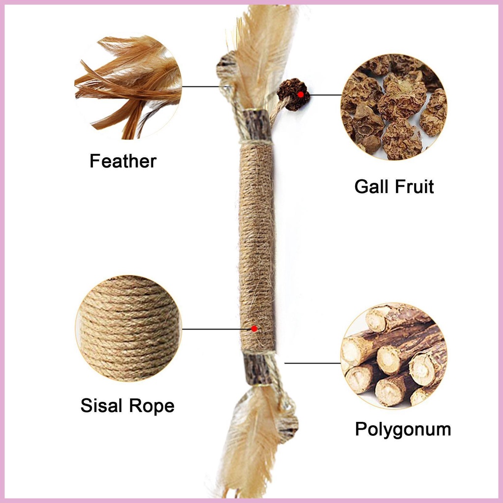 Đồ Chơi Nhai Gặm Bằng Lục Giác Phối Lông Vũ Mềm Mại Cho Mèo Cưng