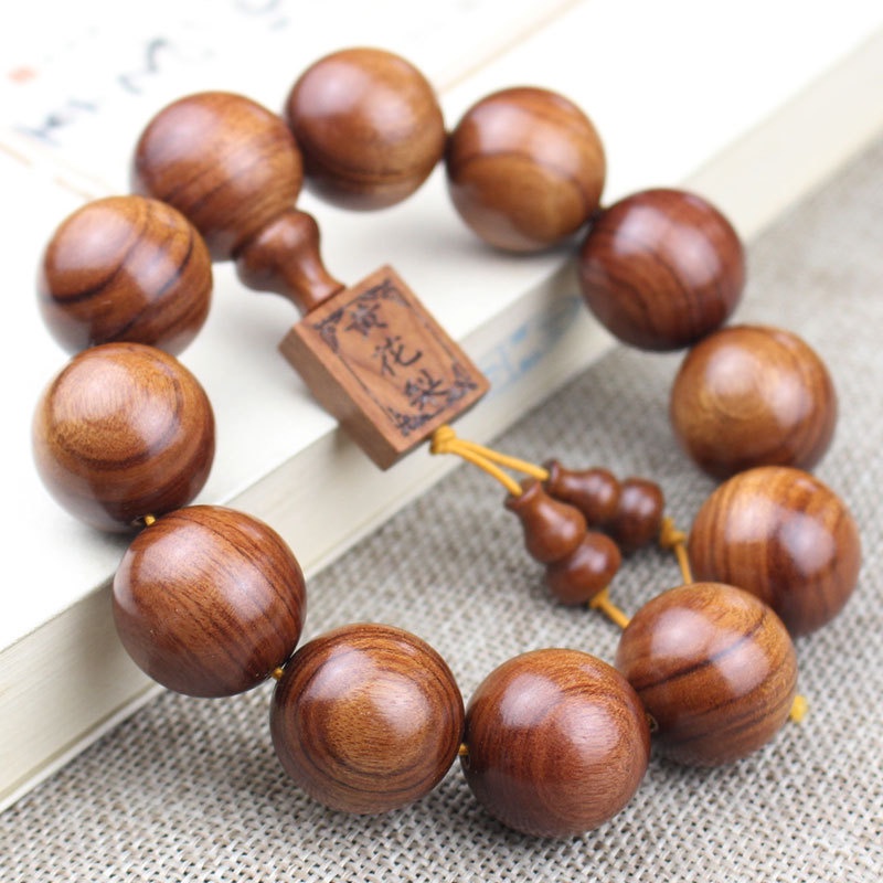 Vòng Tay Chuỗi Hạt Gỗ Hồng Mộc Vàng 2.0 Wenwan Mahogany Độ Chính Xác Cao Cho Nam Giới