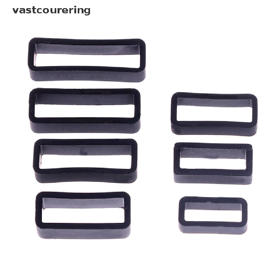 Dây Đeo Đồng Hồ Bằng Silicone Màu Đen 7 Kích Cỡ Đa Dạng 14-26mm