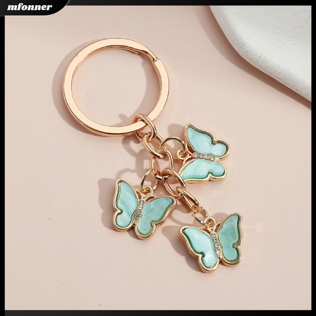 Móc Khóa Hình Bướm Đính Đá Nhiều Màu Sắc Dễ Thương