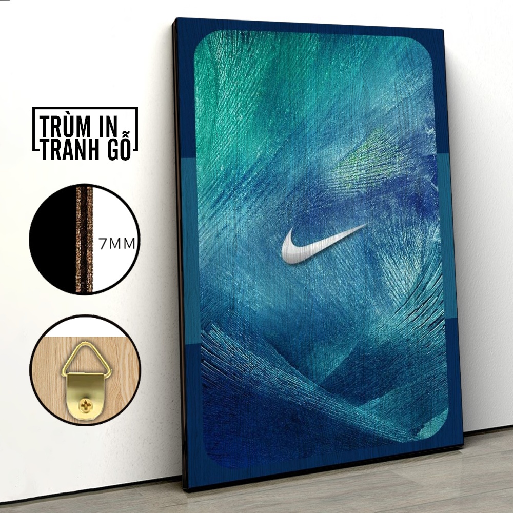 Tranh in gỗ trang trí nội thất Nike Sơn Dầu decor phòng ngủ phòng khách văn phòng