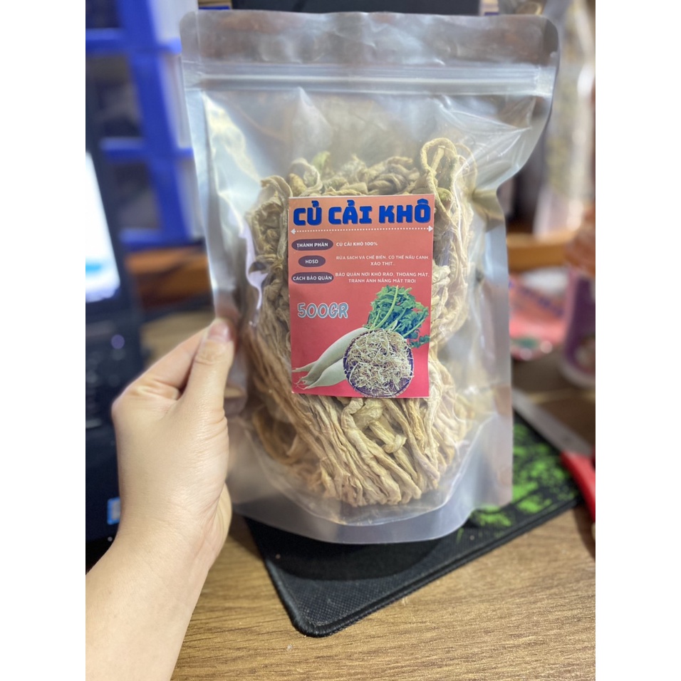 Củ Cải Sấy Khô Gói 500g - Xào, Nấu Canh, Kho Cá