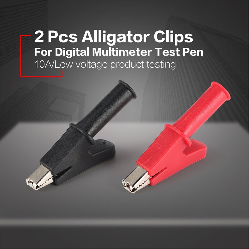 2 Pcs Full Protective Alligator Clips Crocodile Clamp for Multimeter Test Pen sunnyfun