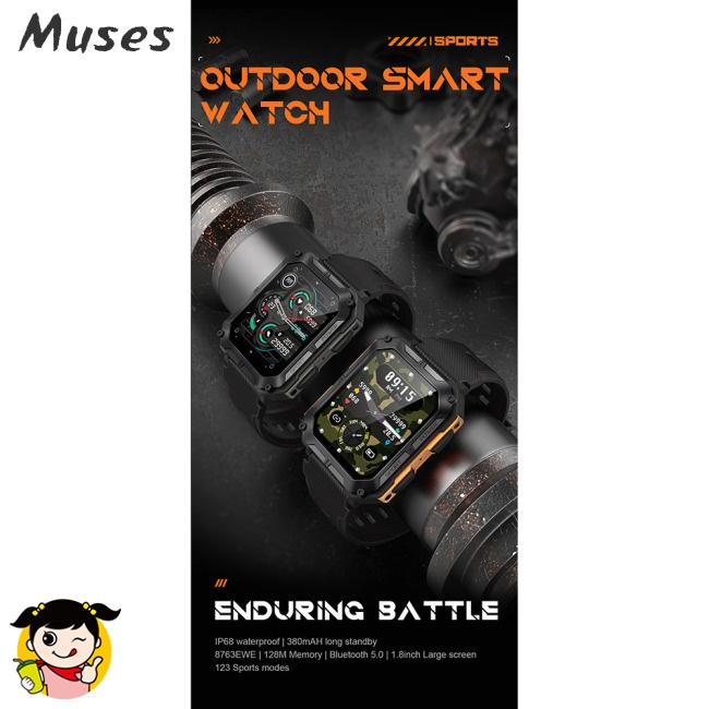 Đồng Hồ Thông Minh C20pro Màn Hình Hd 1.83 Inch Chống Thấm Nước Ip68 Kết Nối Bluetooth Chuyên Dụng