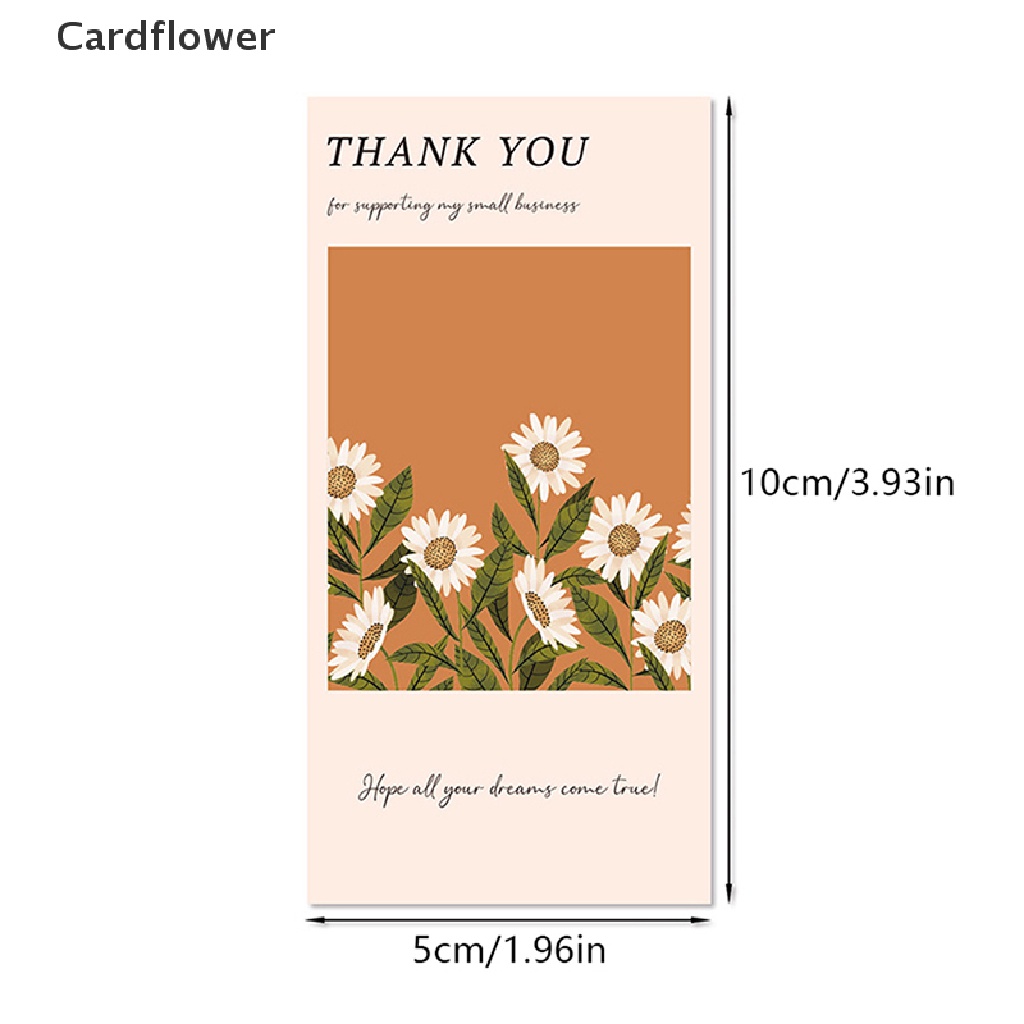 Bộ 50 Miếng Dán Niêm Phong Bao Bì Thực Phẩm In Chữ Thank You Và Hoa