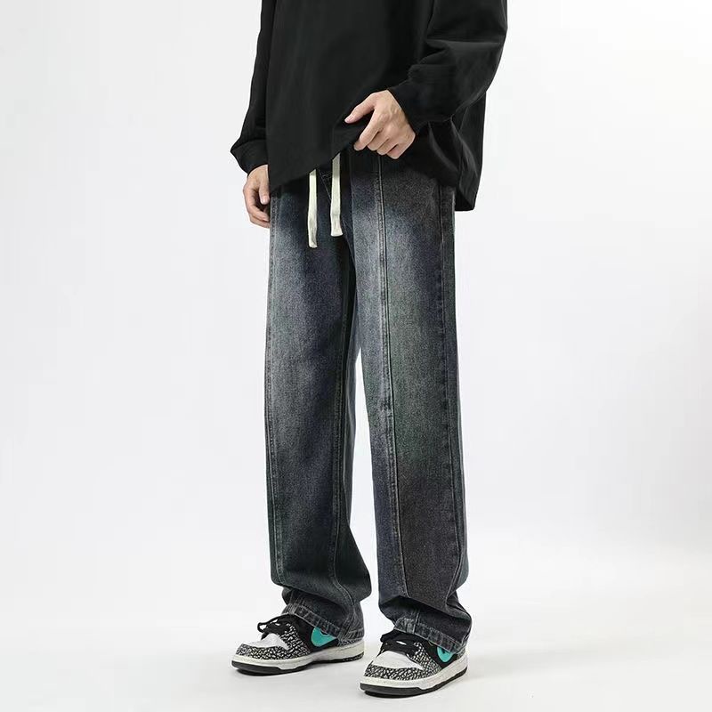 Quần Jean Ống Rộng Lưng Thun Thời Trang Mùa Hè Cá Tính Dành Cho Nam