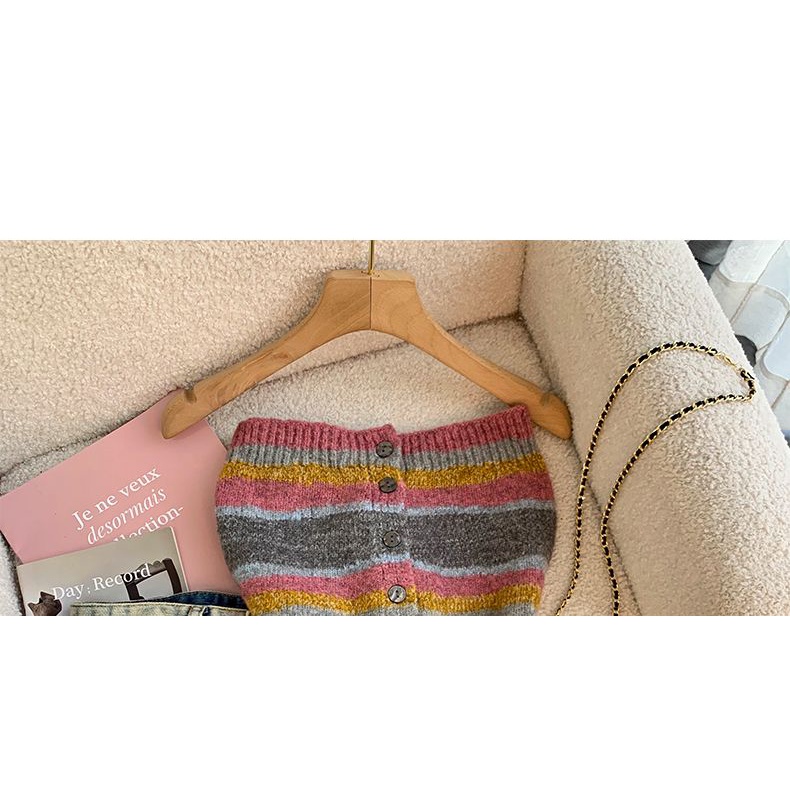 Áo Dệt Kim Dáng Ôm Cao Cấp Họa Tiết Kẻ Sọc Nhiều Màu Sắc Thời Trang Mùa Hè Dành Cho Nữ