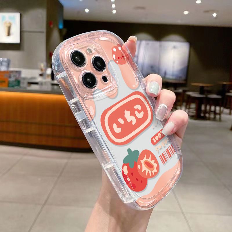 ✅Ốp Điện Thoại Mềm Trong Suốt Chống Sốc In Hình Đầu Thỏ &amp; Dâu Tây Cho Iphone Promax7 / 13118p / 14 / xs / 12 Xr / F