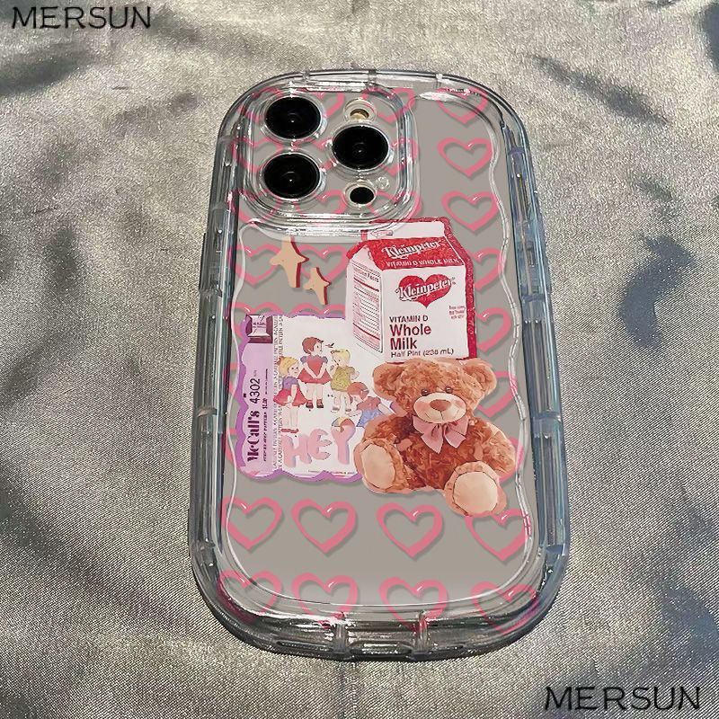 ✅Ốp Điện Thoại Mềm Trong Suốt Chống Sốc Họa Tiết Gấu Dễ Thương Cho Iphone 8p 13 12 14 117Promax Xs NJ3A